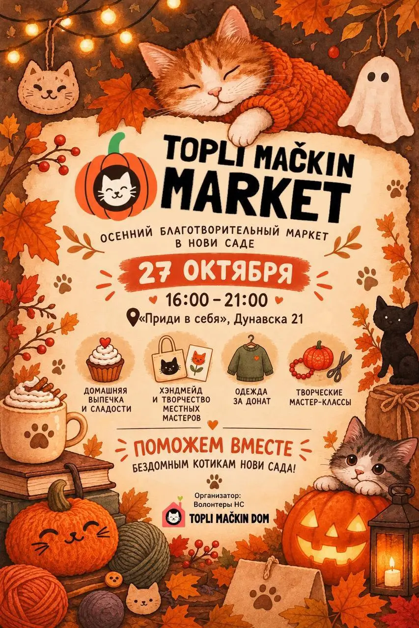 Топли мачкин маркет, вт, 27 октября, 16:00, Антикафе «Приди в себя»