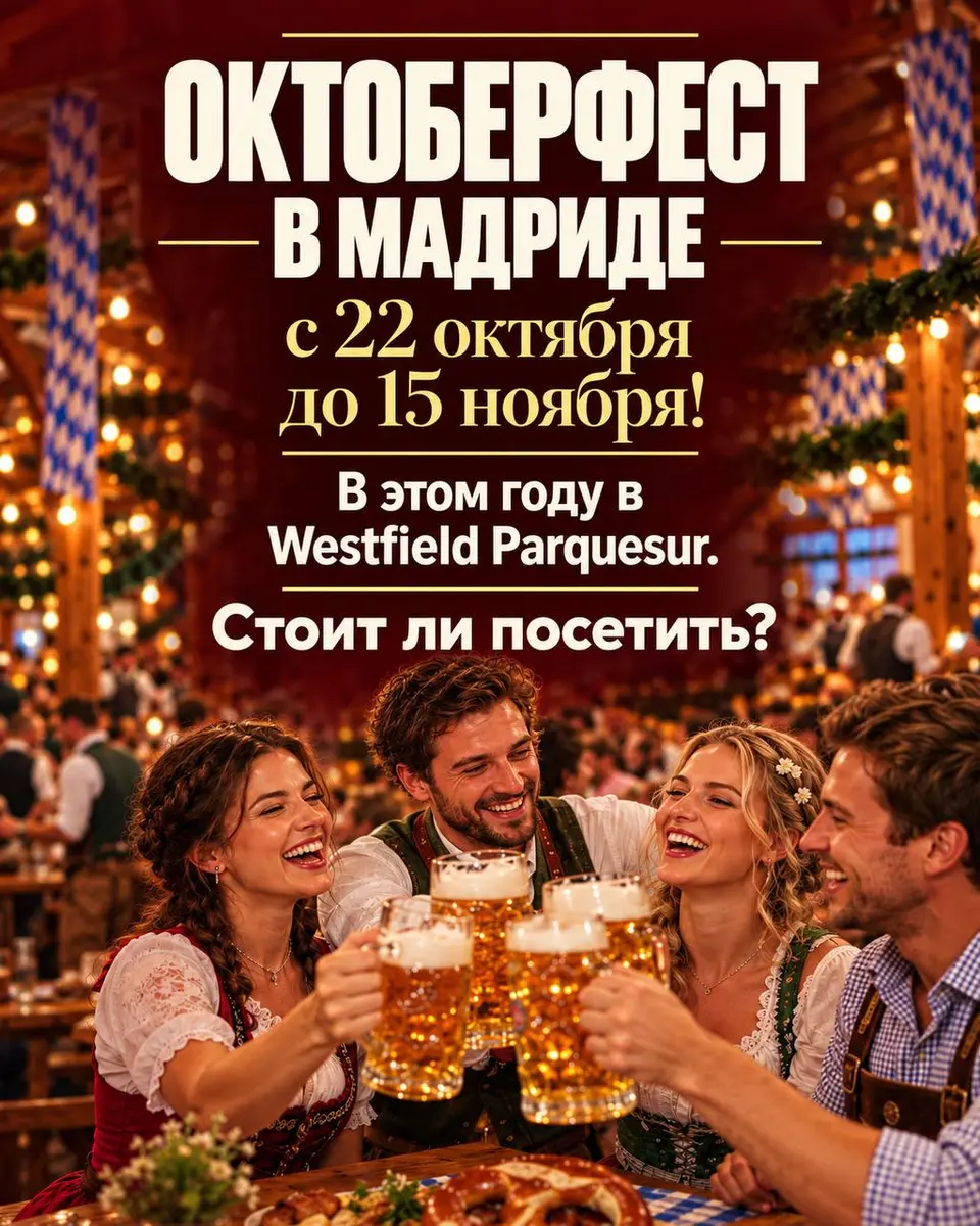 Октоберфест в Мадриде, сб, 31 октября, 17:00, Westfield Parquesur