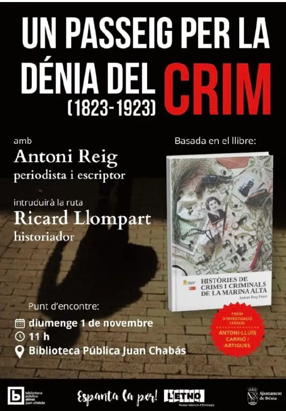 Прогулка по криминальной Дении, пт, 30 октября, 19:30, Biblioteca Pública Juan Chabás