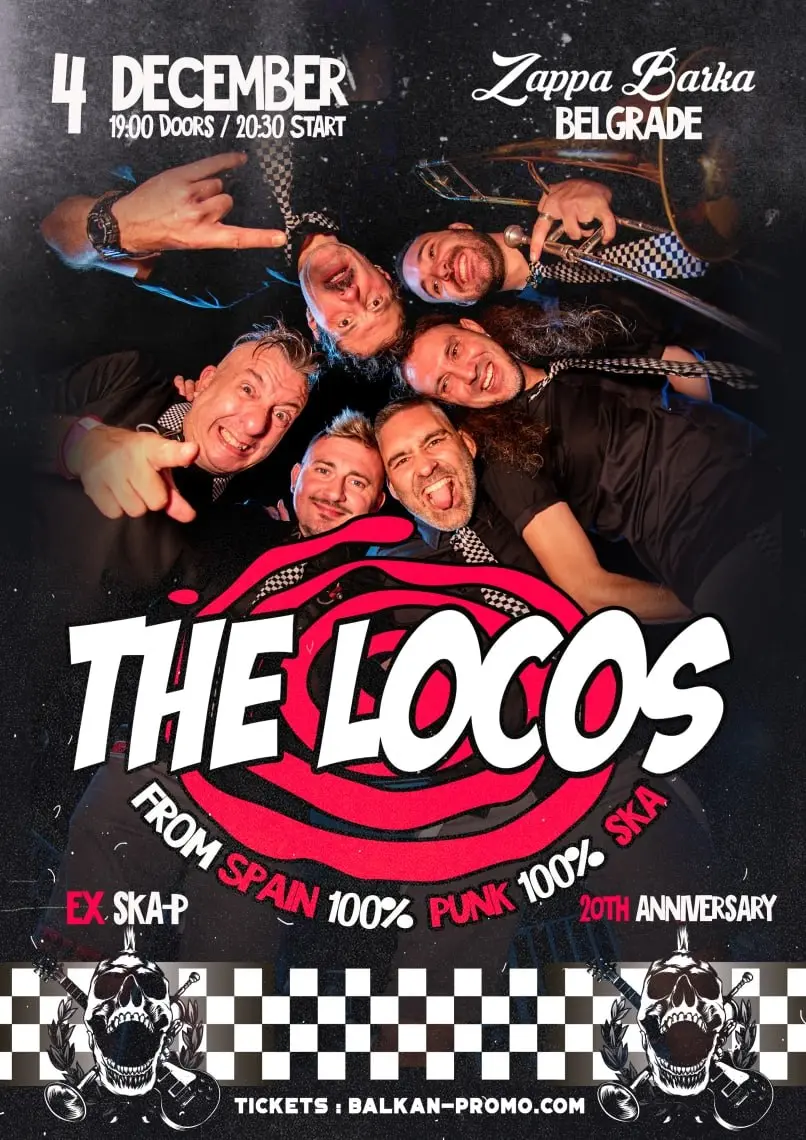 Концерт The Locos в Белграде, пт, 4 декабря, 20:00, Zappa Barka