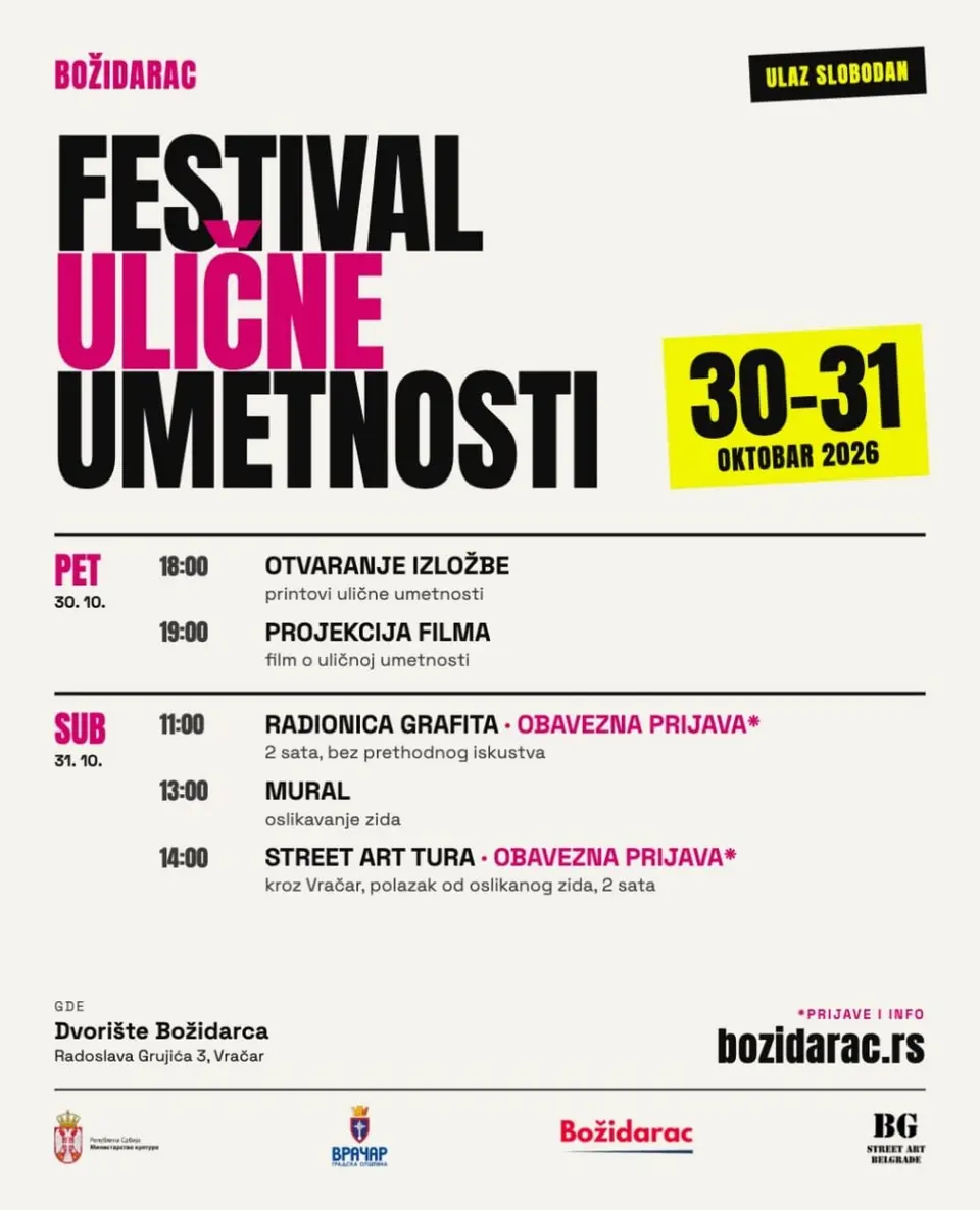 Фестиваль уличного искусства, пт, 30 октября, 18:00, UK Božidarac